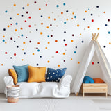 Colorful Polka Dot Wall Decal Set | Playful Kids Room Wall Sticker Decor | Removable Dot Stickers Nursery Playroom | Customizable Wall Art