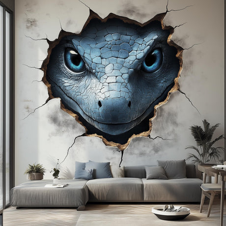 3D Gecko Wall Decal | Realistic Blue Gecko Mural | Kids Room Decor | Large Gecko Sticker | Unique Wall Art for Living Room or Bedroom