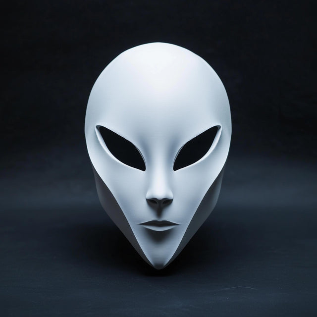 Alien Mask | Sci-Fi Cosplay Futuristic Space Mask | 3D Printed Minimalist Extraterrestrial Mask | Cyberpunk Face Mask | Space Horror Mask