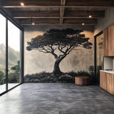 Large Tree Wall Decal | Nature-Inspired Vinyl Mural | Rustic Forest Silhouette Sticker | Elegant Living Room Office Decor | Peel & Stick