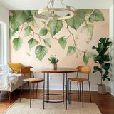 Leafy Branch Wall Decal Sticker | Green Leaf Wall Decor | Nature Art for Dining or Living Room | Removable Wall Sticker | Large Plant Decal