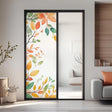 Custom Frosted Glass Film with Leaf Design | Privacy Window Etched Film Decal with Printed Watercolor Pattern | Customizable Window Sticker