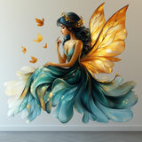 Magical Fairy Wall Decal | Glowing Butterfly Wings Sticker | Fantasy Elf Vinyl Mural | Enchanted Bedroom Decor Mystical Peel Stick Wall Art