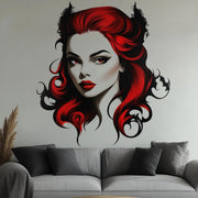 Gothic Vampire Wall Decal displayed in a room setting.