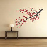 Plum Blossom Wall Decal | Chinese Sakura Branch Vinyl Sticker | Asian-Inspired Home Decor | Elegant Floral Mural | Peel & Stick