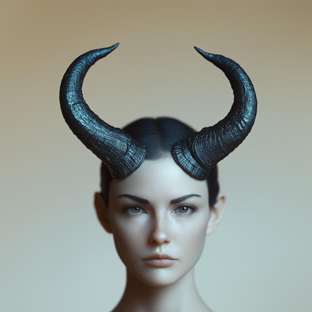 Curved Horns Headpiece | 3D Printed Demon Horns | Fantasy Cosplay Horns