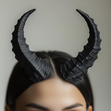 Textured Demon Horns | 3D Printed Gothic Cosplay Horns | Fantasy Costume Headdress | Witchcraft Devil Horns | Halloween Accessories | LARP
