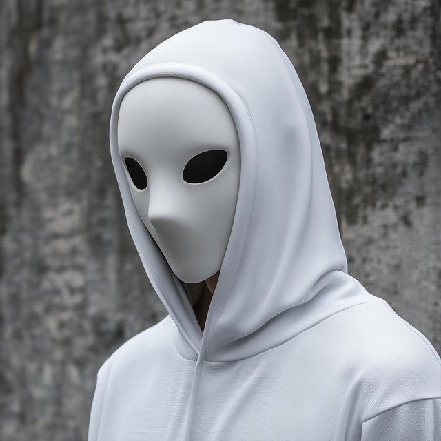 Phantom Mask | Minimalist Faceless Mask | 3D Printed Creepy Halloween Mask | Anonymous Cosplay Haunting Horror Mask | Costume Party Mask