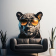 Black Panther Wall Decal | Cool Big Cat Mural with Sunglasses | Urban Jungle Vinyl Sticker | Modern Living Room Office Decor | Peel & Stick