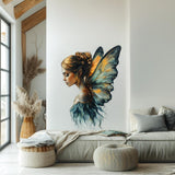 Enchanted Fairy Wall Decal | Elegant Butterfly Wings Sticker | Fantasy Girl Vinyl Mural | Mystical Bedroom Decor | Fairy Tale Peel Stick Art