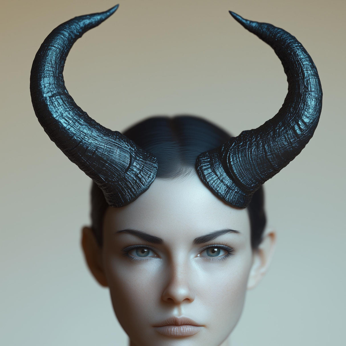 Curved Horns Headpiece | 3D Printed Demon Horns | Fantasy Cosplay Horns | Gothic Costume Horns | Witchcraft Headdress | Halloween Horns