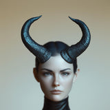 Curved Horns Headpiece | 3D Printed Demon Horns | Fantasy Cosplay Horns | Gothic Costume Horns | Witchcraft Headdress | Halloween Horns