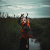 Gothic Demon Horns | 3D Printed Cosplay Horns | Fantasy Costume Headdress | Halloween Devil Horns | Witchcraft Headpiece | LARP Accessories