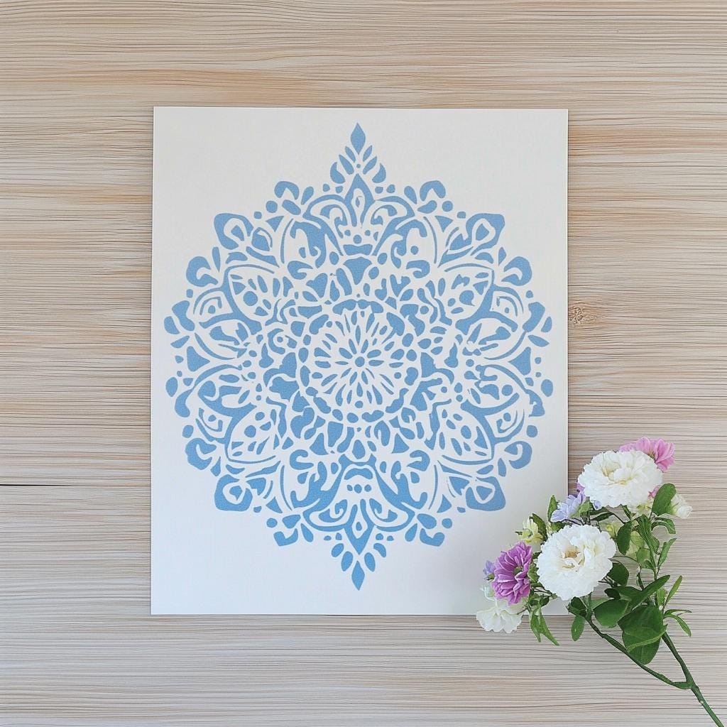 Mandala Stencil | 3D Printed Craft Stencil | DIY Wall Painting Stencil | Scrapbooking Stencil | Reusable Pattern Stencil Home Decor Stencil