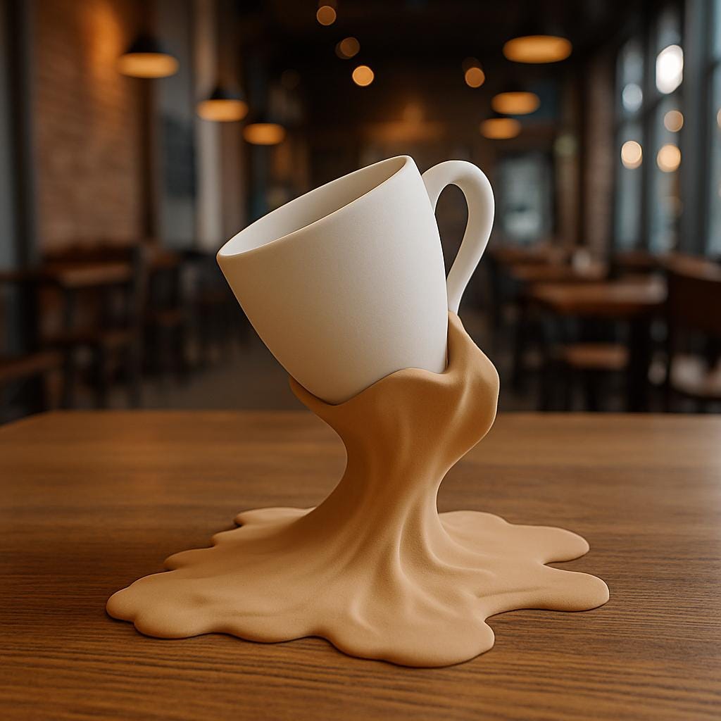 3d printed coffee mug cost Coffee Cup Holder | 3D Printed Spilled Coffee Stand | Unique Kitchen Decor | Espresso Mug Display | Barista Gift