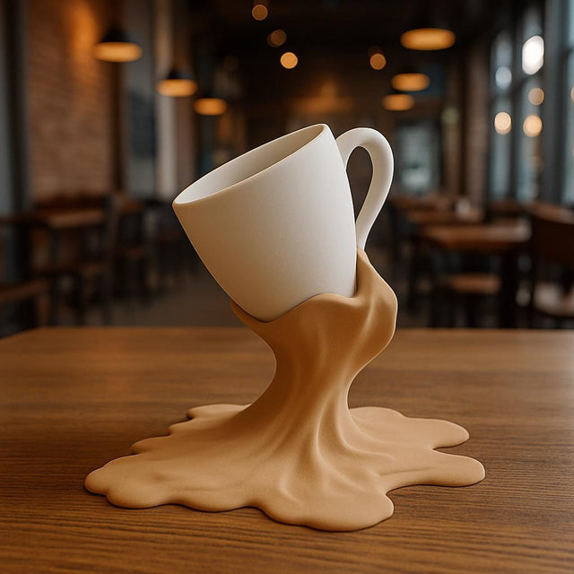 Coffee Cup Holder | 3D Printed Spilled Coffee Stand | Unique Kitchen Decor