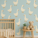 Goose Wall Decals | Removable Nursery Stickers | Storybook Baby Room Decor | Boho Goose Wall Art | Reusable Farm Animal Decals for Kids