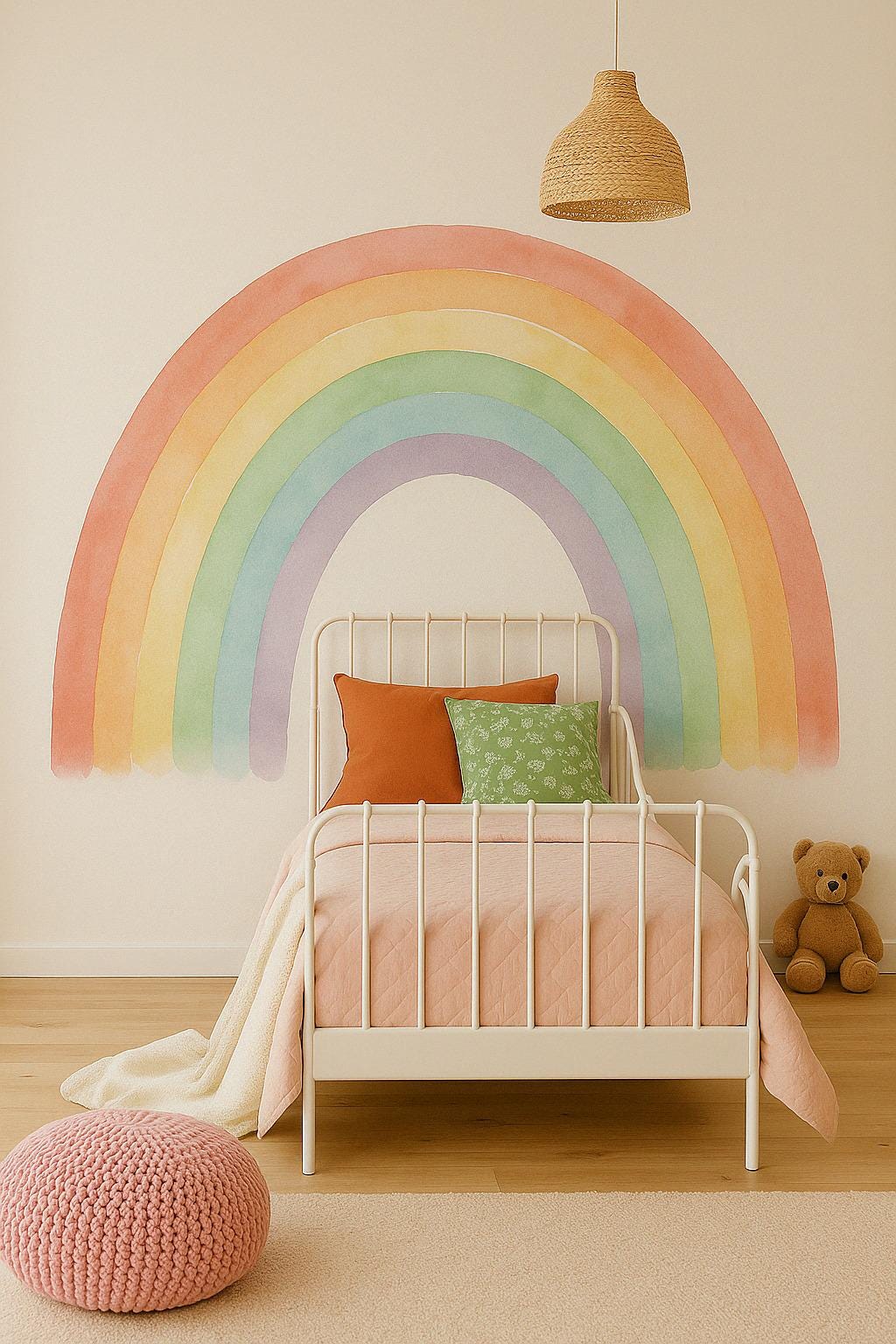 Pastel Rainbow Wall Decal | Watercolor Rainbow Nursery Decor | Removable Kids Room Wall Sticker | Baby Shower Gift Idea
