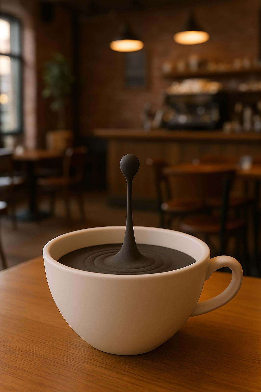 3D Printed Coffee Art | Floating Coffee Drop Sculpture Optical Illusion Desk Decor | Coffee Bar Display Coffee Lover Gift | Barista Decor