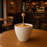 Floating Coffee Drop Sculpture | 3D Printed Espresso Macchiato Art | Unique Coffee Lover Gift