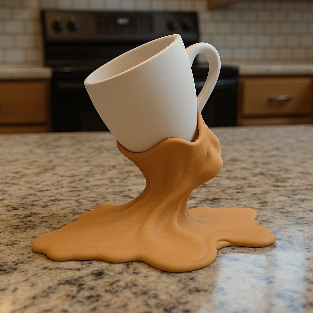 Coffee Cup Holder | 3D Printed Spilled Coffee Stand | Unique Kitchen Decor