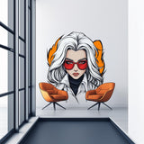 Anime Girl Wall Decal | Cool Female Character Sticker | Comic Style Wall Art | Modern Manga Mural | Removable Vinyl Sticker Room or Office