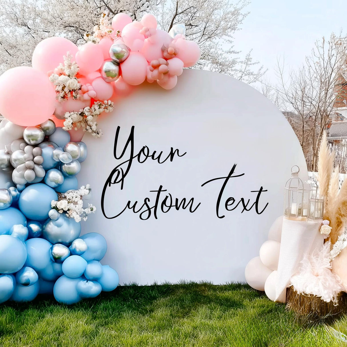 Wedding Backdrop Decal | Balloon Arch Custom Text Sticker | Vinyl Sign Wedding Decor | Personalized Ceremony Signage Elegant Arch Lettering