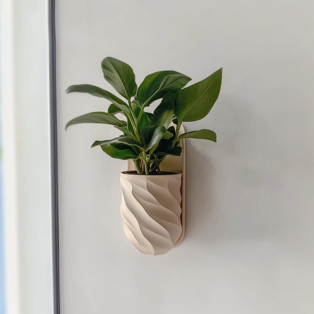 Wall Mounted Planter | 3D Printed Indoor Plant Pot | Vertical Garden Decor | Modern Wall Vase | Minimalist Plant Holder