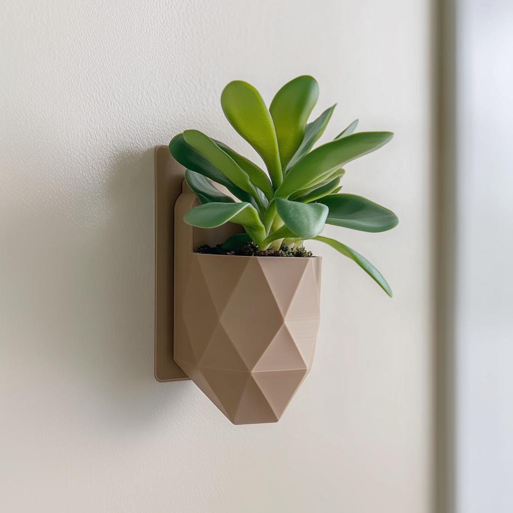 Geometric Wall Planter - Modern Vertical Garden indoor gardening. 8 inches (21 cm)