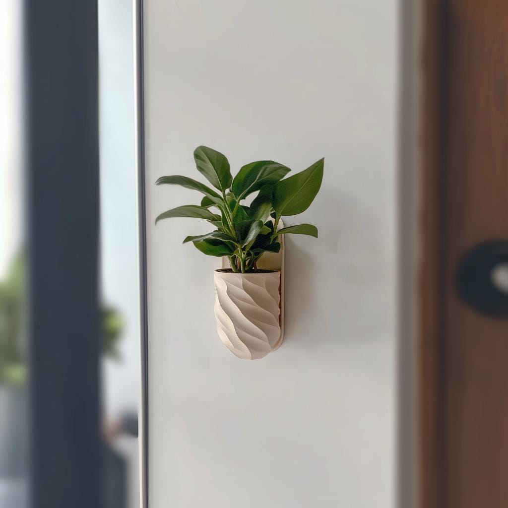 Wall Mounted Planter | 3D Printed Indoor Plant Pot | Vertical Garden Decor