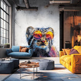 Pallas Cat Wall Decal | Manul Cat with Sunglasses | Colorful Vinyl Wall Sticker | Funky Wild Cat Decor | Cool Animal Wall Art | Indoor Decal