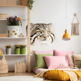 Pallas Cat Wall Decal | Manul Face Vinyl Sticker | Realistic Animal Wall Art | Soft Wildlife Decor for Kids Room | Cute Wild Cat Wall Mural