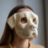 3D Printed Bulldog Face Mask | Minimalist Dog Mask for Adults | Unique Animal Cosplay Accessory | Modern 3D Print Halloween Costume Prop