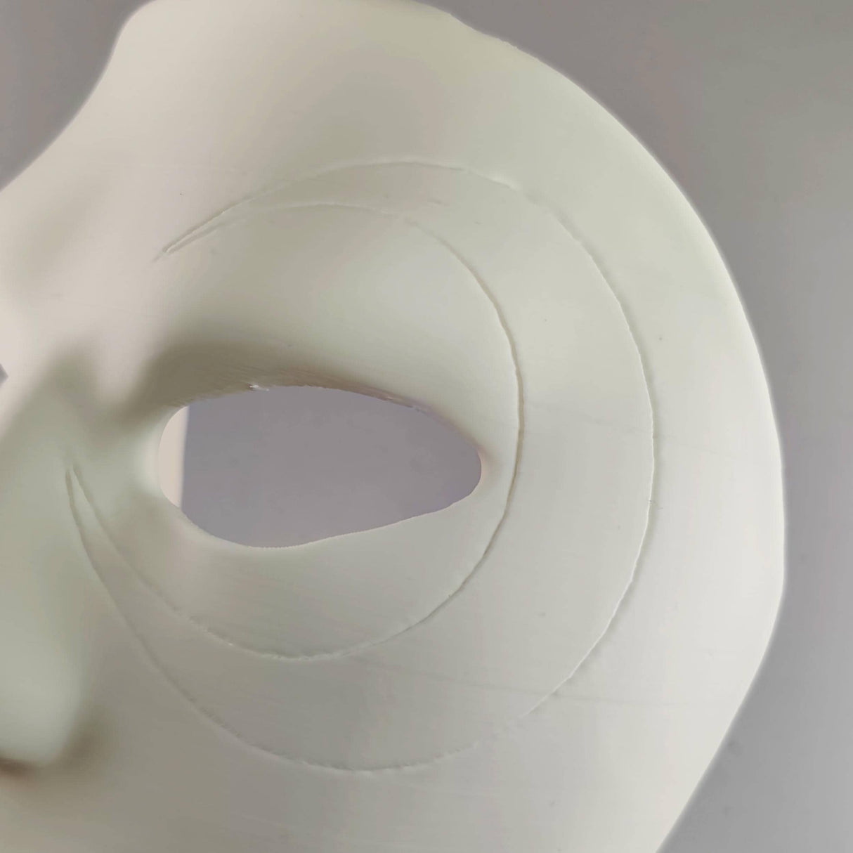 3D Printed Full Face Mask with Sculpted Detail for Cosplay, Theater, DIY Art | White Lightweight Paintable Prop for Halloween Costume Design