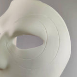 3D Printed Full Face Mask with Sculpted Detail for Cosplay, Theater, DIY Art | White Lightweight Paintable Prop for Halloween Costume Design