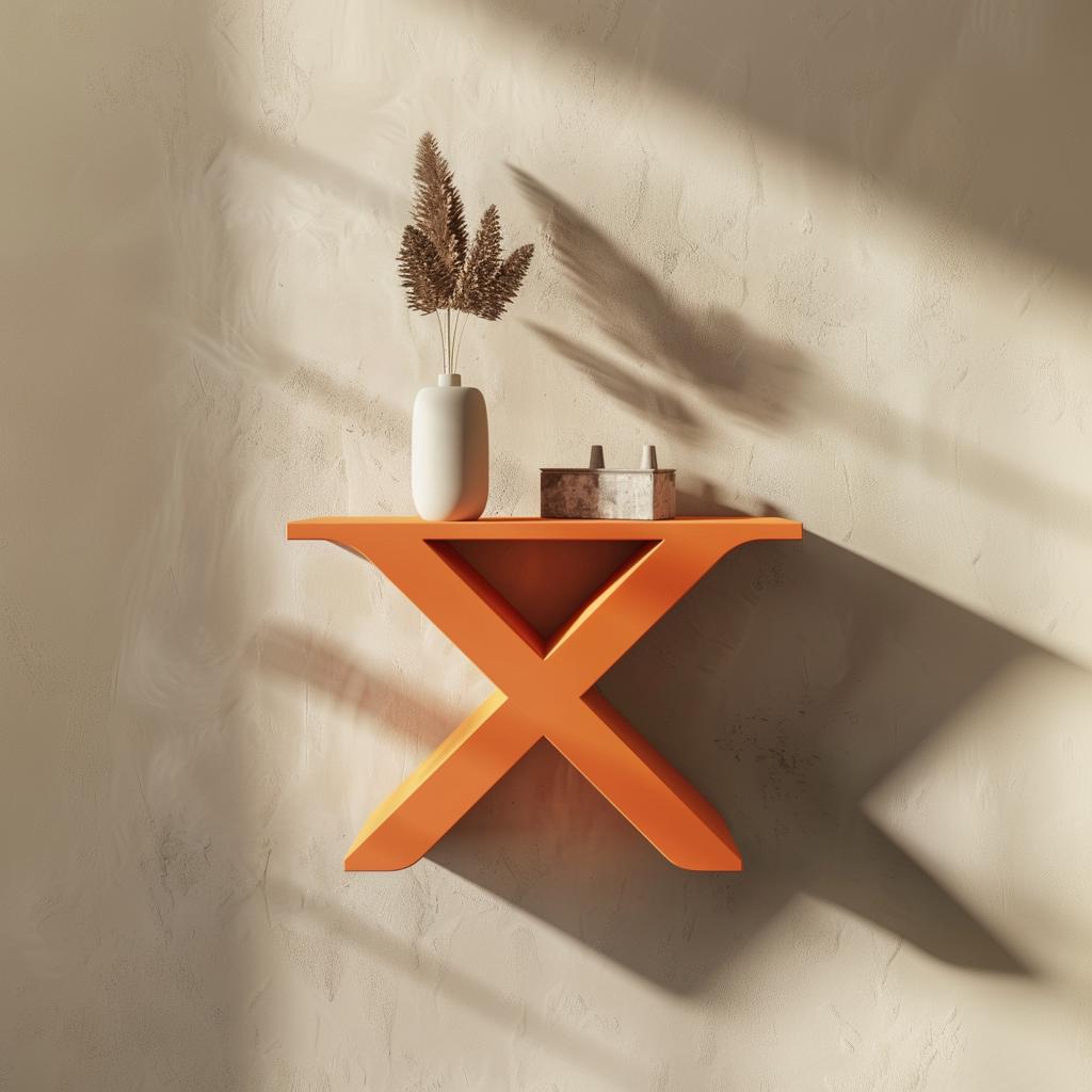 3D Printed X-Shaped Wall Shelf | Modern Floating Shelf with Geometric Design | Minimalist Wall Decor Accent for Stylish Home Interiors