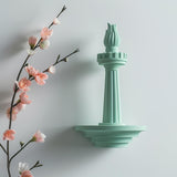 3D printed wall decor inspired by the Statue of Liberty torch, minimalist modern architectural design made from matte PLA plastic