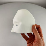 3D Printed Half Face Mask for Cosplay | DIY Painting Costume Design Masks | White Lightweight Craft Base for Halloween, Theater Art Projects