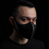 Minimalist Black Face Mask | 3D Printed Cosplay Mask | Cyberpunk Mask