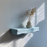 3D Printed Wavy Wall Shelf | Modern Floating Shelf with Organic Curves | Minimalist Ripple Design Shelf for Stylish Home Decor