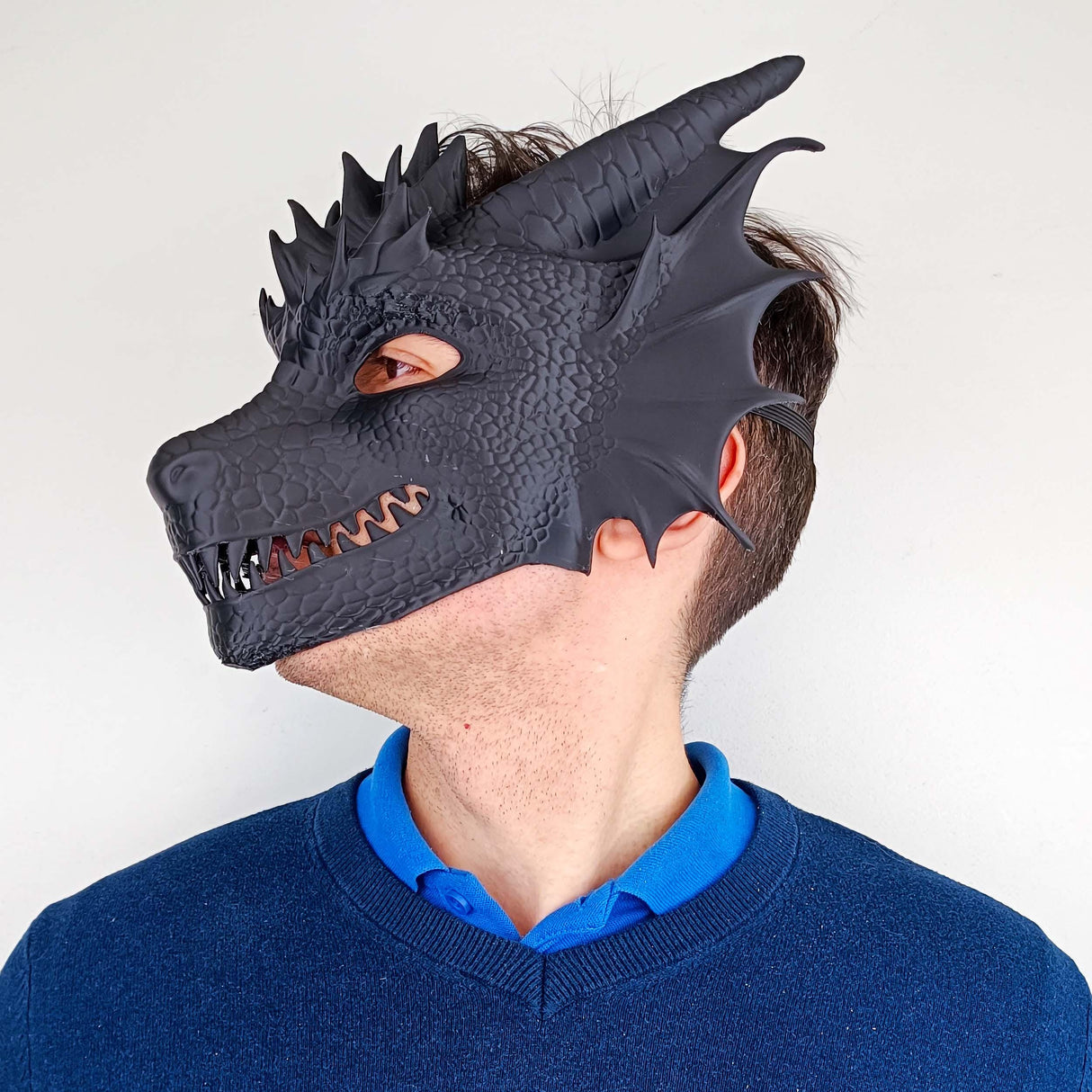 3D Printed Dragon Mask Fantasy Cosplay Mask | Mythical Creature Costume | Adjustable Fit | LARP & Renaissance Fair Mask Gothic Warrior Mask