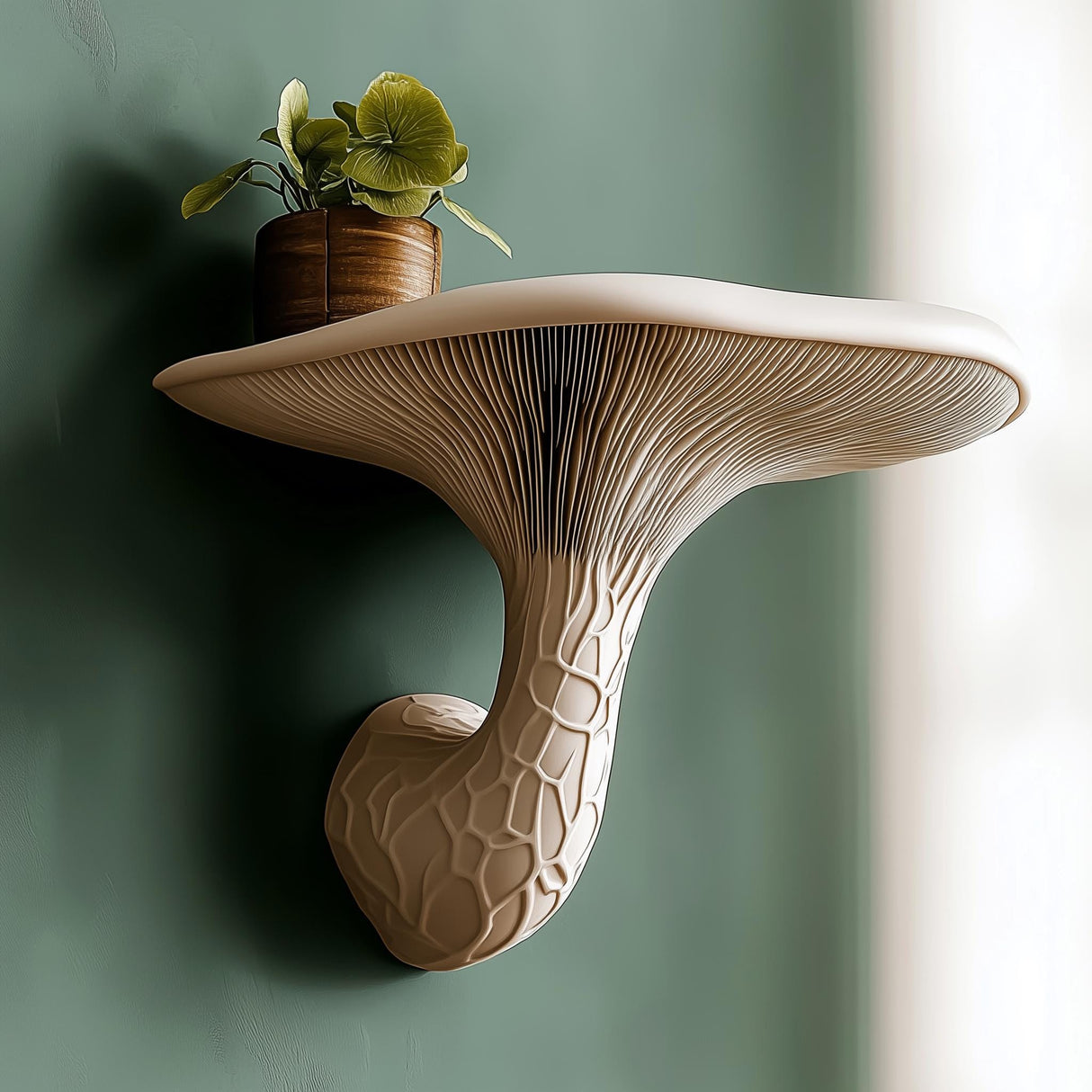 3D Printed Mushroom Shelf | Floating Wall Shelf | Organic Decor Nature Inspired Home Accent | Wall Mounted Shelf | Fungi Aesthetic Decor