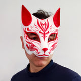 Red Fox Mask | 3D Printed Japanese Mask | Anime Cosplay Mask | Kitsune Yokai Spirit Mask | Festival Fox Mask | Costume Prop Demon Mythology