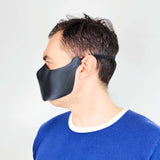 Matte Black Futuristic Half Face Mask | 3D Printed Cyberpunk Costume Accessory | Lightweight Cosplay Mask for Women Men Masks