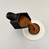 Floating Coffee Pour Sculpture | Black 3D Printed Coffee Art Optical Illusion Kitchen Decor | Coffee Lover Gift Barista Unique Coffee Bar