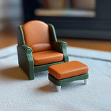 Dollhouse Armchair & Ottoman | 1:12 Scale Miniature Furniture | 3D Printed Modern Lounge Chair | Dollhouse Decor | Miniature Living Room Set