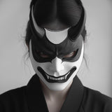 3D Printed Oni Mask | Japanese Demon Samurai Warrior Mask | Cosplay Fantasy Mask | Halloween Costume Mask | Noh Theater Mask | Samurai Mask
