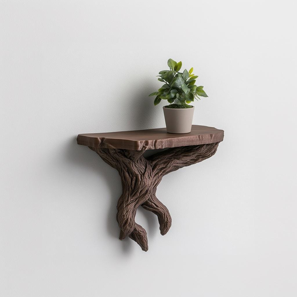 Tree Branch Wall Shelf | 3D Printed Floating Shelf | Nature Inspired Wall Art