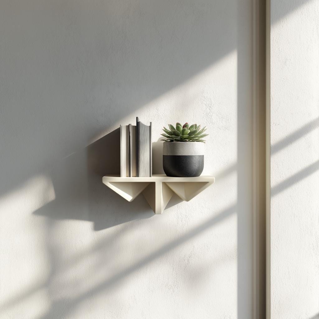 3D Printed Shelf for Books | Decorative Geometric Wall Shelf | Modern Floating Shelf for Plants