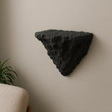 3D Printed Rock Wall Shelf | Geometric Floating Shelf | Black Sculptural Decor